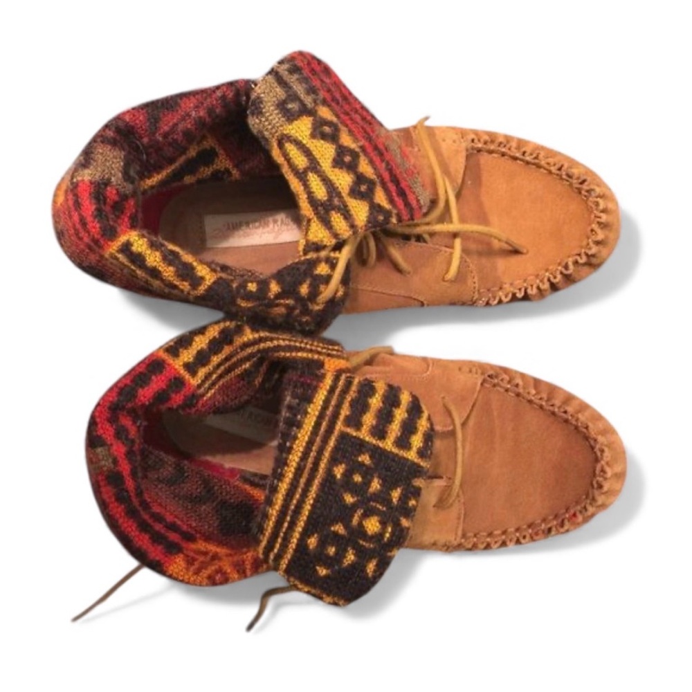 Moccasin Aztec multicolored Casual boho Shoes Boot Suede Flats comfort festival
